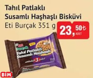 ETİ BURÇAK  TAHIL PATLAKLI SUSAMLI HAŞHAŞLI BİSKÜVİ